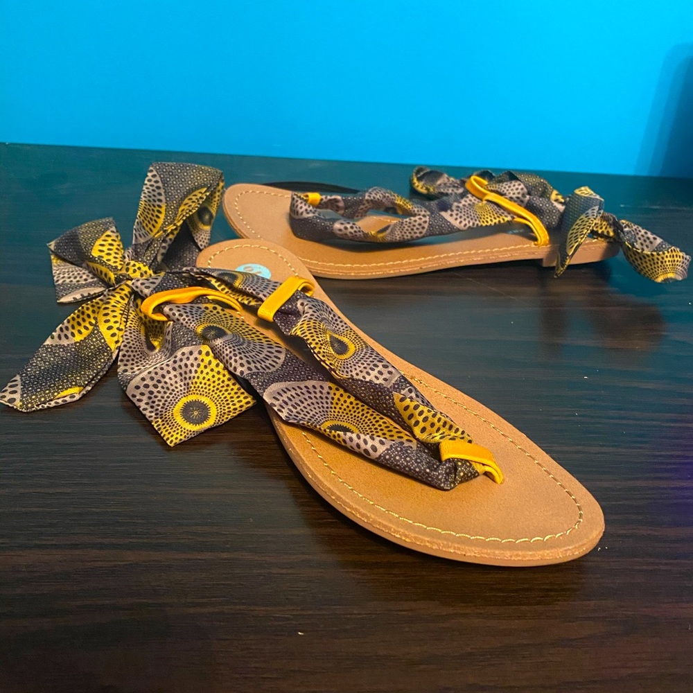 Satin tie sandals